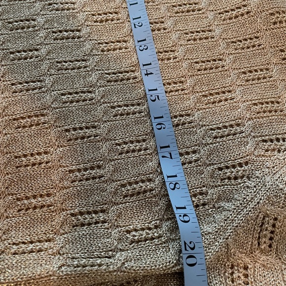 MARISA CHRISTINA Vintage Long Sleeve sweater metallic gold shimmer, Size: M / L - Picture 9 of 12